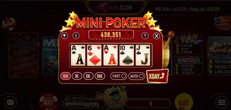 Giới thiệu game mini poker Man Club
