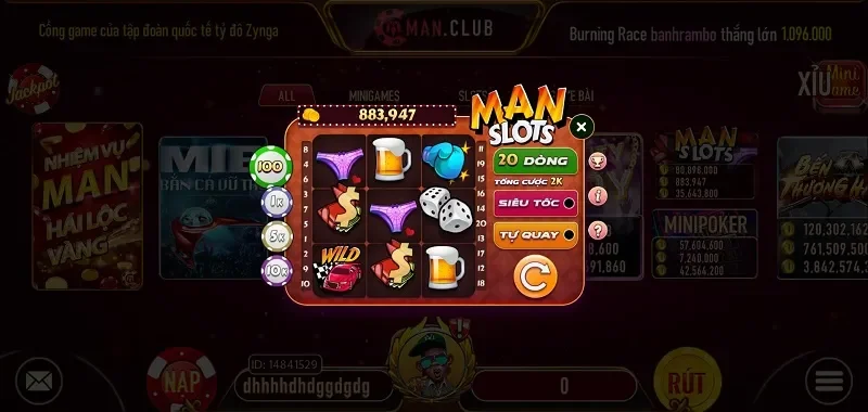 Mô tả sơ lược về game man slots ManClub